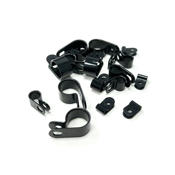 (image for) Black Nylon Cable Fixings - P Clips 3-32mm